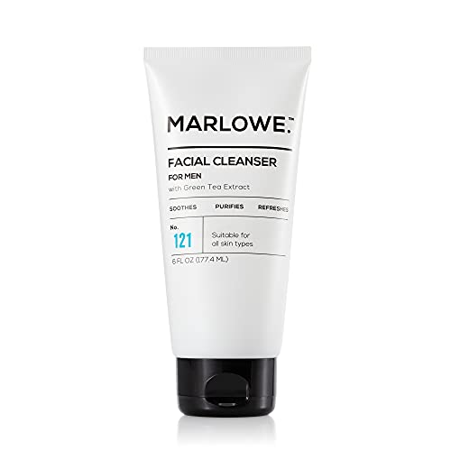 MARLOWE. No. 121 Facial Cleanser for Men 6oz | Daily Face Wash with Natural Extracts & Antioxidants | Soothes, Purifies, Refreshes | Thick Lather, No More Dry MARLOWE. M BLEND