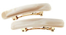 France Luxe Mini Rectangle Barrette, Onyx, Set of 2 - Classic French Design for Everyday Wear France Luxe