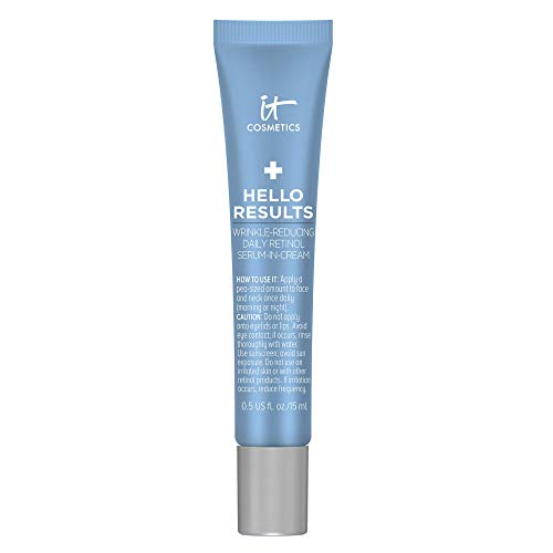 IT Cosmetics Hello Results Wrinkle-Reducing Daily Retinol Serum-in-Cream - Firming & Anti-Aging Retinol Face Cream with Niacinamide, Vitamin B5 & Vitamin E - 0.5 fl oz It Cosmetics