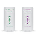 Native Deodorant | Natural Deodorant for Women and Men, Aluminum Free with Baking Soda, Probiotics, Coconut Oil and Shea Butter | Eucalyptus & Mint, Lavender & Rose - Variety Pack of 2 Native