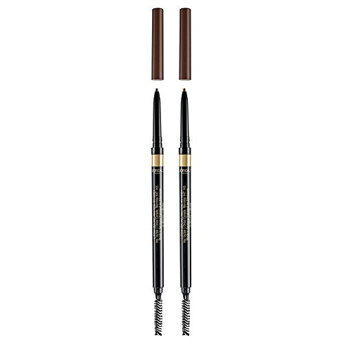 L'Oreal Paris Makeup Brow Stylist Definer Waterproof Eyebrow Pencil, Ultra-Fine Mechanical Pencil, Draws Tiny Brow Hairs and Fills in Sparse Areas and Gaps, Brunette, 0.003 Ounce (Pack of 2) L'Oreal Paris
