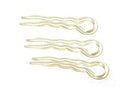 Parcelona French Slick Small Clear Wavy 3" Chignon U Shaped Set of 3 Celluloid French Stick Hair Pin Fork Girls Spiral Updo Bun Holder Flexible Durable Paris Hair Accessories for Women, Made in France Parcelona