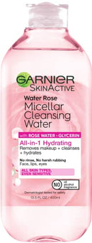 Garnier SkinActive Micellar Cleansing Water with Rose Water and Glycerin, All-in-1 Hydrating, For Normal to Dry Skin, 13.5 Fl Oz Garnier SkinCare