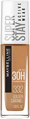 Maybelline New York Super Stay Full Coverage Liquid Foundation Makeup, 332 Golden Caramel, 1 Fl Oz Maybelline New York