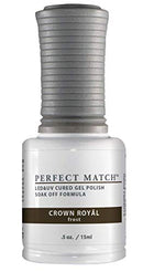 LeChat - Perfect Match Gel Polish - Crown Royal - Dark Golden Brown with Frost Finish and Fine Gold Glitter - (0.5 Ounce) - Easy Application - Soak Off Formula LeChat