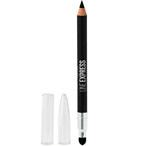 Maybelline New York Line Express Sharpenable Wood Pencil with Built-In Blending Smudger Tip Creamy Liner Eyeliner Eye Makeup, Ebony Black, 0.035 oz. Maybelline New York