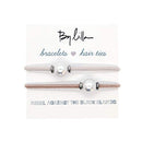 By Lilla Halo Elastic Hair Ties and Bracelets | Set of Two Hair Tie-Bracelets | Hair Accessories for Women | No Crease Hair Ties & Women’s Bracelets | Silver (Rose / Starfish) By Lilla