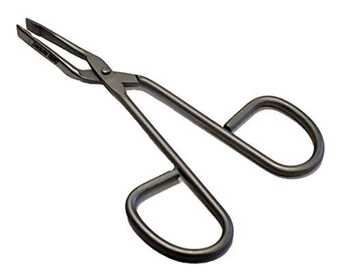 Professional Scissor Handle Tweezers (Straight Flat Tip, Matte Finish) beaute Tsuru