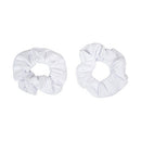 Set of 2 Solid Scrunchies (White) Motique Accessories