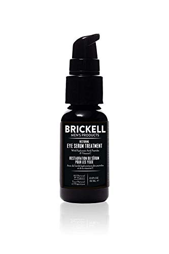 Brickell Men's Restoring Eye Serum Treatment for Men, Natural and Organic Eye Gel to Firm Wrinkles, Reduce Dark Circles, and Promote Youthful Skin, 0.65 Ounce, Unscented Brickell Men's Products