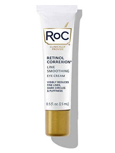 RoC Retinol Correxion Under Eye Cream for Dark Circles & Puffiness, Daily Wrinkle Cream, Anti Aging Line Smoothing Skin Care Treatment, 0.5 oz (Packaging May Vary) RoC