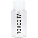 Beauticom Push Down Alcohol Pump Dispenser (Empty Pumping Bottle Only)- Clear Empty Bottle- Labeled - 7 Oz Bottle Beauticom