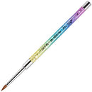 PANA Kolinsky 3D Acrylic Nail Brushes with Liquid Glitter Handle - For Professional Acrylic Powder Liquid Manicure Pedicure (Rainbow Color, Size 5) PANNA