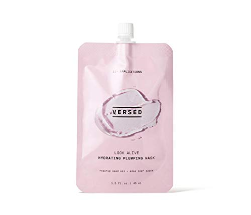 Versed Look Alive Hydrating Plumping Face Mask - Cooling Gel Facial Mask with Vegan Collagen to Plump, Moisturize + Smooth Skin - Soothing Aloe + Rosehip Oil - Skin Care (1.5 oz Pouch) Versed