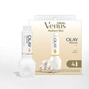 Gillette Venus Radiant Skin Pearl Powder Olay razor moisturizer refills, 4ct, White Gillette Venus