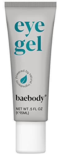 Baebody Eye Gel Travel Size for Under and Around Eyes to Smooth Fine Lines, Brighten Dark Circles and De-Puff Bags with Peptide Complex and Soothing Aloe, 0.5 Fl Oz Baebody