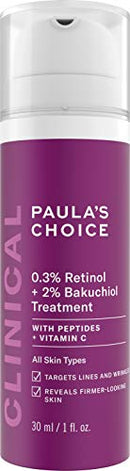 Paula's Choice CLINICAL 0.3% Retinol + 2% Bakuchiol Treatment, Anti-Aging Serum for Deep Wrinkles & Fine Lines, Fragrance-Free & Paraben-Free, 1 Ounce Paula's Choice