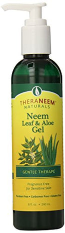 Theraneem Neem Leaf & Aloe Gel | Helps Refresh & Nourish Skin | Organic Neem Leaf & Aloe Vera | 8fl oz (Fragrance Free) Thera Neem
