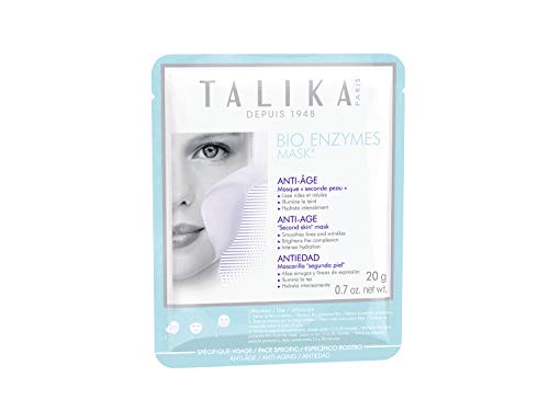 Talika Bio Enzymes Brightening Mask - Hydrating & Illuminating Face Mask - Biocellulose Regenerating Mask - Second Skin Effect Beauty Sheet Mask - 20g Talika