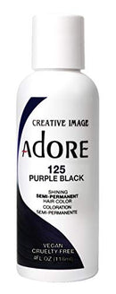Adore Semi-Permanent Haircolor, 125 Purple Black, Pack of 2, 4 Fl Oz Adore