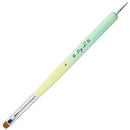Ivy-L Premium 2 Ways French Gel Acrylic Nail Art Kolinsky Brush with Dotting Tool for Professional Manicure Nail Art Design Cuticle Clean-up + Lime Green Wood Handle (Size 6) Ivy L