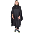 Hair Cutting Cape with Armholes - Professional Salon Cape - 100% Nylon - Haircut Cape - Hairdresser Cape - Styling Cape - Hair Gown - Hair Dressing Cape (Black) Salon Supply Co