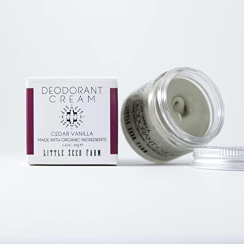 Little Seed Farm All Natural Deodorant Cream, Aluminum Free Activated Charcoal Deodorant for Women or Men - Cedar Vanilla, Net Wt. 2.4oz | 68g Infinity Warehouse