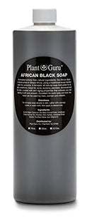 African Black Soap Liquid 32 oz. 100% Raw Pure Natural From Ghana. Acne Treatment, Aids Against Eczema & Psoriasis, Dry Skin, Scars and Dark Spots. Great For Pimples, Blackhead, Face & Body Wash Plant Guru