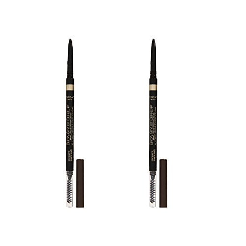L'Oreal Paris Makeup Brow Stylist Definer Waterproof Eyebrow Pencil, Ultra-Fine Mechanical Pencil, Draws Tiny Brow Hairs and Fills in Sparse Areas and Gaps, Dark Brunette, 0.11 Ounce (Pack of 2) L'Oreal Paris