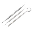 3 PCS TARTAR CALCULUS PLAQUE REMOVER TOOTH SCRAPER DENTAL MIRROR & PROBE