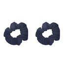 Set of 2 Solid Scrunchies (Navy) Motique Accessories