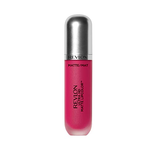 Revlon Ultra HD Matte Lipcolor, Velvety Lightweight Matte Liquid Lipstick in Pink, Temptation (615), 0.2 oz REVLON