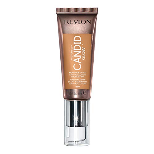 Revlon PhotoReady Candid Glow Moisture Glow Anti-Pollution Foundation with Vitamin E & Prickly Pear Oil, Anti-Blue Light Ingredients, without Parabens, Pthalates, & Fragrances, Honey Beige, 0.75 oz REVLON
