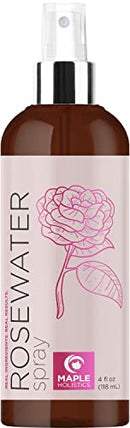 Rose Water Spray for Face Care - Pure Rosewater Facial Mist for Aging Skin and Alcohol Free Toner for Face - Nourishing and Hydrating Face Mist for Oily Sensitive Dry Skin and Oily Scalp Care Cleanser Maple Holistics