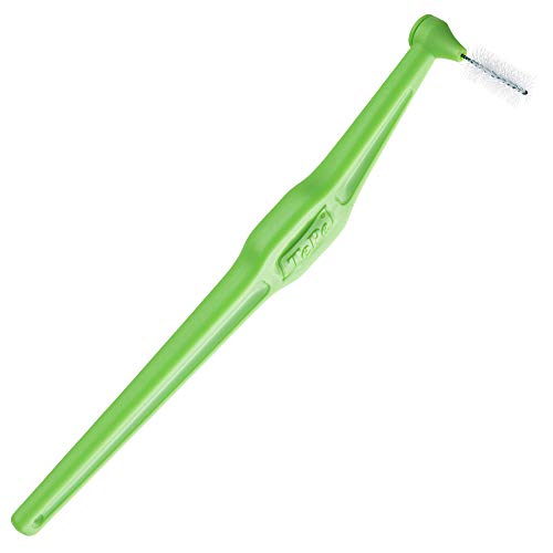 TEPE Angle Interdental Brushes, Dental Brushes for Between Teeth and Gums, Brush Micro Tight Cleaner, Plaque Removal, 0.8 mm, 6 Pk, Green TEPE