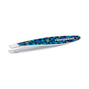 Tweezerman Mini Slant Tweezer - Tweezers for Eyebrows, Travel Tweezers for Eyebrows, Facial Hair, Ingrown Hair (Geometric Pattern) Tweezerman