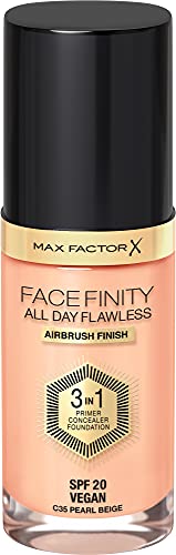Max Factor Facefinity All Day Flawless 3 In 1 Foundation SPF 20, No. 35 Pearl Beige Max Factor