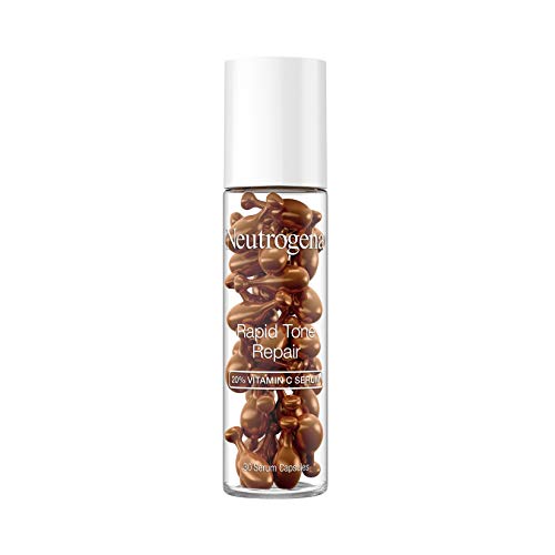 Neutrogena Rapid Tone Repair 20% Vitamin C Brightening Serum Capsules, Antioxidant Face Serum to Brighten Look of Dark Spots & Even Skin Tone, Oil-Free, 30 Serum Capsules Neutrogena
