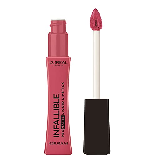 L'Oreal Paris Infallible Pro Matte Liquid Lipstick, Long-Lasting Intense Matte Color, Up to 16HR Wear, highly pigmented, full coverage liquid lipstick, Pink Soirée, 0.21 fl. oz. L'Oreal Paris