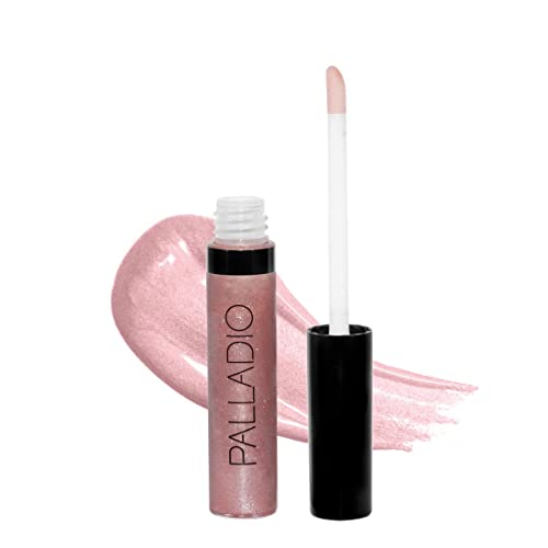 Palladio Lip Gloss, Pink Candy, Non-Sticky Lip Gloss, Contains Vitamin E and Aloe, Offers Intense Color and Moisturization, Minimizes Lip Wrinkles, Softens Lips with Beautiful Shiny Finish Palladio