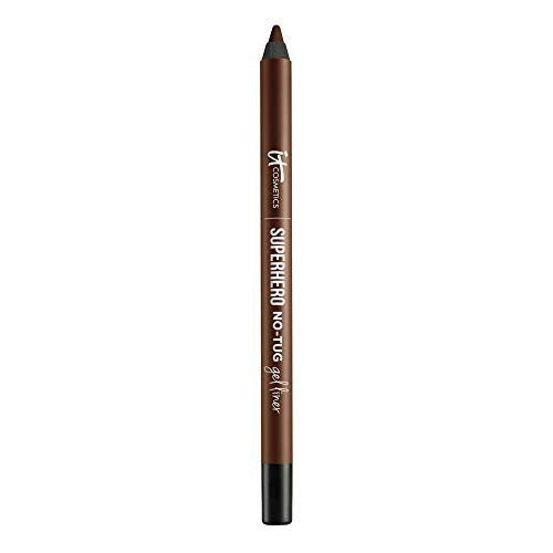 IT Cosmetics Superhero No-Tug Gel Eyeliner, Brilliant Brown - Soft Natural Brown - Waterproof, Blendable Formula - Sharpenable Pencil - 0.042 oz It Cosmetics