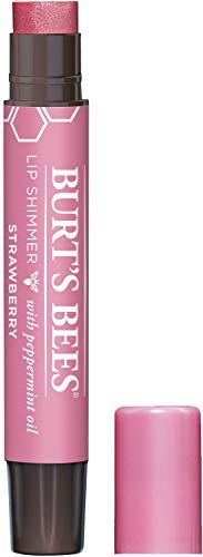 Burt's Bees 100% Natural Moisturizing Lip Shimmer, Strawberry - 1 Tube Burt's Bees