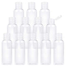 TRENDBOX 12 Pack Plastic Empty Bottles with Flip Cap for Shampoo, Lotions, Liquid Body Soap, Cream (2 oz / 60 ml) TRENDBOX