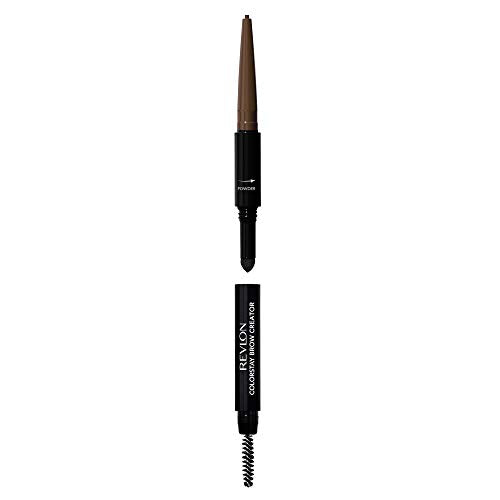 Revlon Colorstay Eyebrow Pencil Creator with Powder & Spoolie Brush to Fill, Define, Sculpt, Shape & Diffuse Perfect Brows, Medium Brown (635) 0.23 oz REVLON