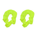 Set of 2 Solid Scrunchies (Neon Yellow) Motique Accessories
