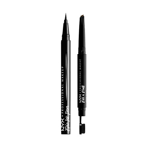 NYX PROFESSIONAL MAKEUP Epic Ink Liner, Waterproof Liquid Eyeliner + Fill & Fluff Eyebrow Pomade Pencil (Ash Brown) NYX PROFESSIONAL MAKEUP Store