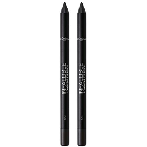 L'Oreal Paris Makeup Infallible Pro-Last Pencil Eyeliner, Waterproof and Smudge-Resistant, Glides on Easily to Create any Look, Black, 2 Count L'Oreal Paris
