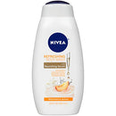 NIVEA Refreshing White Peach and Body Wash with Nourishing Serum Bottle, jasmine, 20 Fl Oz NIVEA