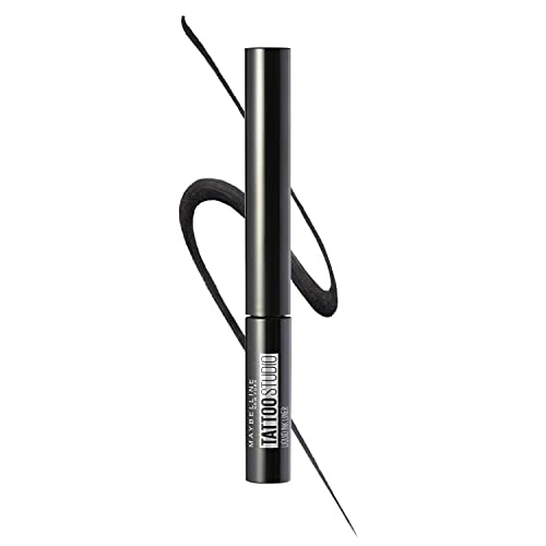 Maybelline New York Tattoo Studio Liquid Ink Eyeliner Makeup, up to 36HR Wear, Sweat Resistant, Smudge Resistant, Ink Black, 0.08 Fl.Oz Maybelline New York