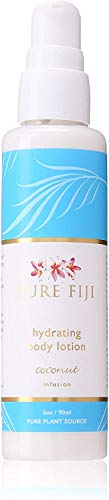 Pure Fiji Hydrating Body Lotion - Moisturizing Organic Body Lotion- Natural Coconut Lotion Travel Size Coconut- Vitamin E , Coconut, 3oz Pure Fiji